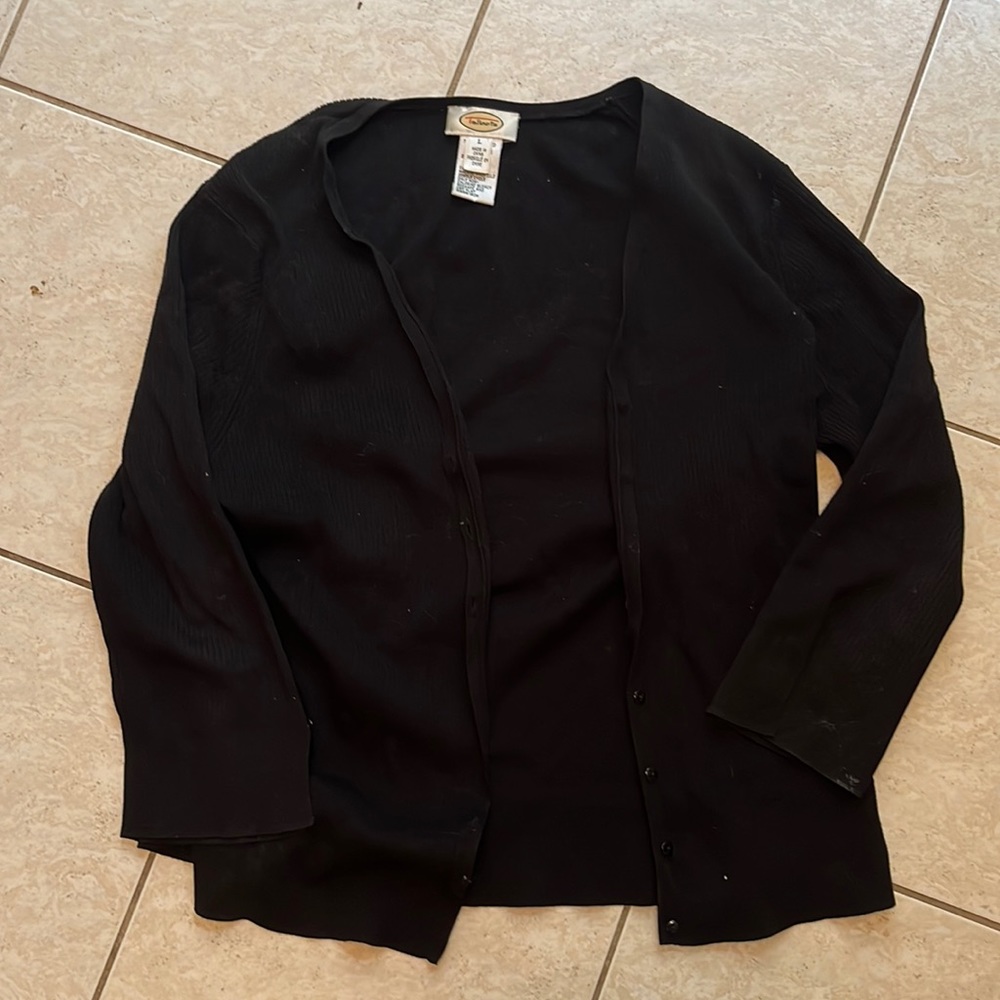 Talbots ribbed buttoned cardigan